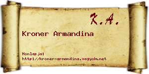 Kroner Armandina névjegykártya